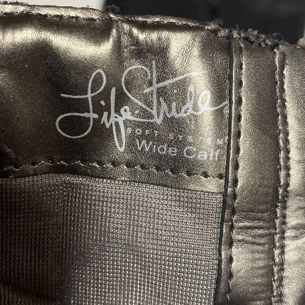 LifeStride Xandy Black Wide Calf Riding Boots Size 7 NEW